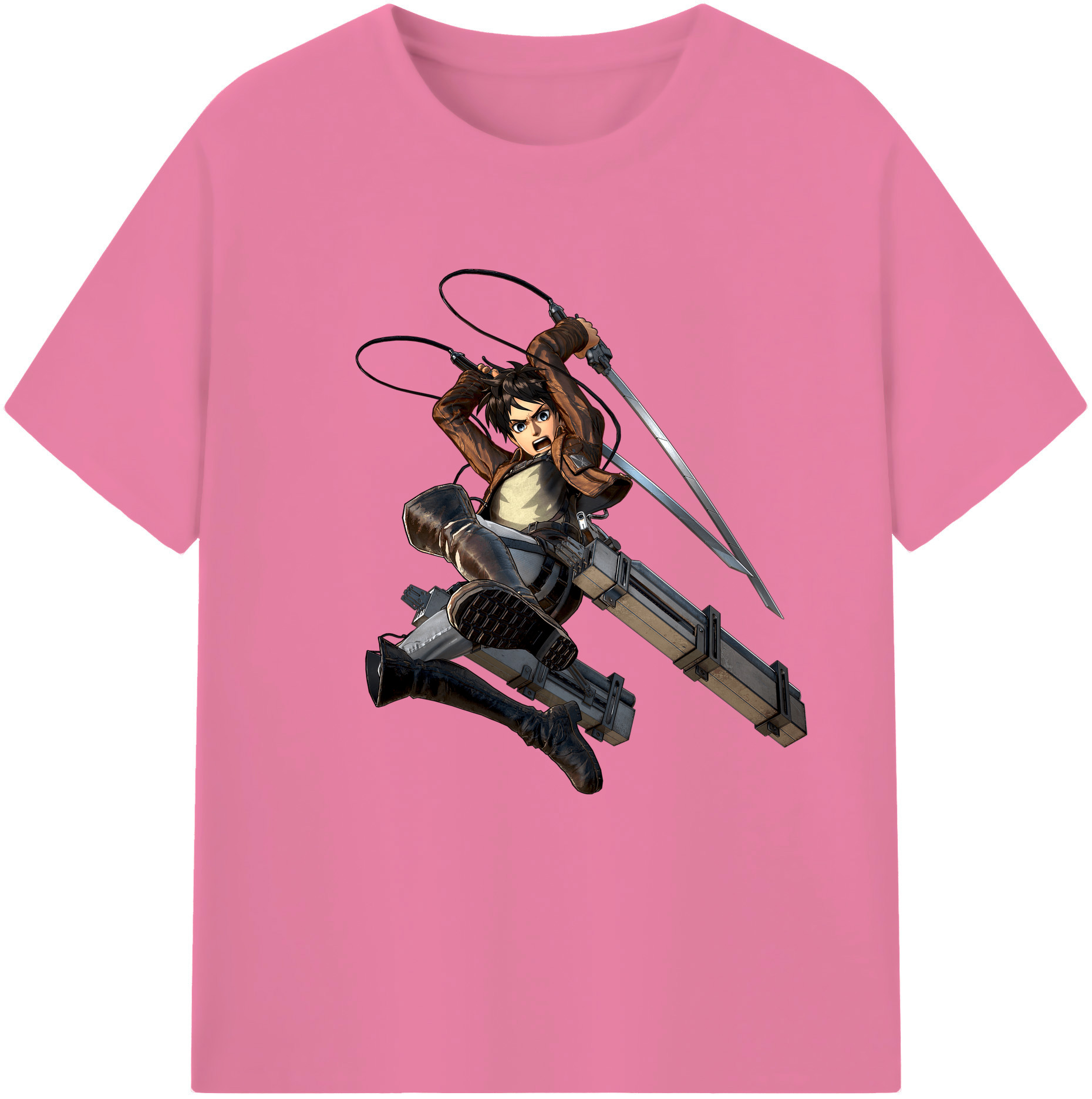 （画像用） 進撃の巨人 エレン･イェーガー Attack on Titan Eren Jäger 綿100％半袖Tシャツ（フロントプリント）